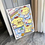 可爱帕恰狗数字油画diy填色填充手绘diy油画解压创意礼物卧室挂画 C116 30*40绷好内框 颜料 画笔