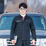 宏安途一汽奥迪长袖工作服定制汽车4S店售后维修服装奥迪秋装汽修服 长袖-双层带标款套装 XL (175)