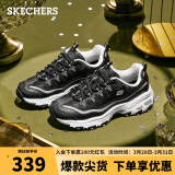 斯凯奇（Skechers）老爹鞋女厚底增高休闲运动鞋子11923/11914黑色/银色BKSL37.0