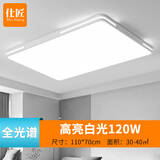 仕匠客厅大灯现代简约大气新款超薄led吸顶灯家用大厅灯具中山卧室灯 110*70cm-白光120W