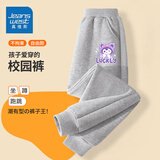 真维斯儿童裤子春秋女童运动裤中大童休闲裤宽松束口长裤春季女宝裤子 【潮流有型】灰色/K紫猫咪字母 130