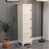 斯朴洛特实木斗柜带门大容量收纳柜家用多功能储物柜简易书柜阳台角柜 35公分象牙白四门【现货速发】