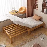 凡家实木床抽拉伸缩无床头单人双人折叠原木极简加宽拼接床1米5一米二 原木色【外径宽0.96m】长1.1-2m