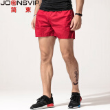简束（JOONSVIP）运动短裤男速干男士跑步短裤宽松休闲沙滩裤健身超短裤夏季三分 三分红色（1197） L（65kg左右）