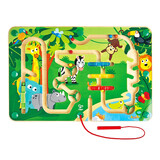 Hape木质磁性立体走珠迷宫玩具滚球玩具亲子互动早教启智 男女小孩 E1714丛林冒险迷宫