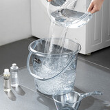 家の物语（KATEI STORY）日本水桶脸盆水勺套装塑料透明加厚学生宿舍储水洗衣桶手提洗澡桶 PET水桶 22L 1个