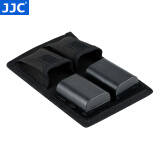 JJC 相机电池收纳包 适用于索尼NP-FW50/FZ100富士W126S/W235尼康EN-EL15C佳能E17 18650锂电池腰包盒 2个相机电池仓+1个拉链袋
