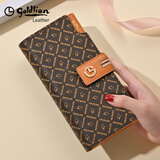 金利来长款女钱包2025年新款大容量多卡位票夹手机搭扣拉链都市时尚钱夹 【啡色】【官方正品 假一罚十】