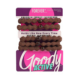 歌妮（Goody）高弹豌豆发圈荧光珠夜跑无痕粗发绳慢回弹舒适头绳马尾橡皮筋发饰 棕色粗款5根装（非夜光）