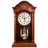金钟宝实木座钟整点报时摆钟客厅中式台钟欧式复古大号石英钟闹钟钟表优雅大气打点报时古典书房公司客厅 锦绣中华 高62.5厘米宽33厘米 18英寸