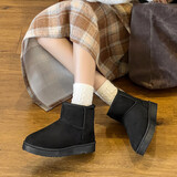 回力（Warrior）雪地靴女冬季保暖加厚短筒棉鞋学生棉靴子加绒 2166X 黑色 39 