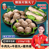 趣十八番潮汕火锅丸子套餐手打牛肉丸牛筋丸墨鱼丸烧烤食材麻辣烫火锅丸料 牛肉丸+牛筋丸+猪肉卷（各250g）