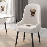 维雪华新款弧形椅套椅垫万能椅子套罩餐桌凳子套罩弹力加厚椅套餐椅套罩 【全扶手】哈尼熊-米