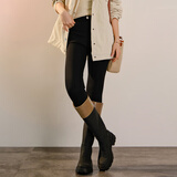 美洋（MEIYANG）生姜打底裤 牛奶丝加绒高弹小脚裤休闲保暖小黑裤时尚显瘦休闲裤 黑色 XL