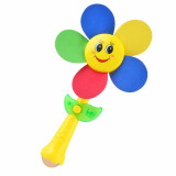 奇森儿童电动风扇棒向日葵风车幼儿园玩具旋转七彩光六一儿童节的礼物 230A-向日葵风扇棒+3节7号