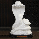 fw 陶瓷12十二生肖鼠牛虎兔龙蛇马羊猴鸡狗猪招财瓷器桌面摆件家居装饰品白瓷乔迁开业礼品摆设工艺品 纯白蛇