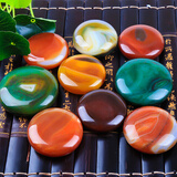 苏茂 雨花石原石天然石头花盆天然鱼缸彩石头彩色小石子 彩色圆饼玛瑙3-5CM(1斤)