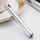 百诚百诚充气打火机迷你点烟器可放入烟盒砂轮纤巧细款铜打火机男女士 银色 1支