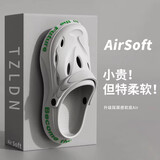 利达妮（TZLDN）洞洞鞋男士夏季外穿户外防滑防臭eva凉鞋踩屎感沙滩包头凉拖鞋男 深空灰 45-46 【标准码】