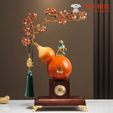 赟娅称心如意招财葫芦摆件高档客厅玄关电视柜装饰品乔迁新居开业礼物 水晶石福禄连绵【礼盒款】