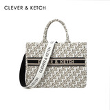 CLEVER & KETCH包包新款情人节上班通勤托特包百搭单肩包斜挎包手提包生日礼物 小号米白色