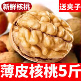 新疆纸皮核桃薄皮2023新货原味生核桃孕妇坚果零食年货干果 新疆薄皮核桃1斤 果