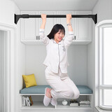 欧曼蒂（OMANTI）免打孔阳台加厚晾衣杆窗帘杆不锈钢伸缩杆浴帘杆衣柜晒衣杆支架杆 【黑色2.5-3.5米间距使用】