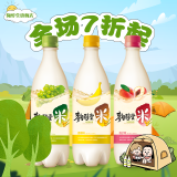 麴醇堂 桃子味+青葡萄+香蕉味750ml*3瓶韩国玛克丽米酒踏青郊游微醺甜酒