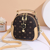 轻鸥2023新款网红小包包女复古迷你百搭单肩包大容量斜跨手提包MHP 咖啡配卡其【大容量】