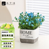 九千谷假花仿真花蓝色满天星盆栽塑料花束办公室假绿植客厅装饰品3544
