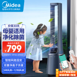 美的（Midea）【双重杀菌】WIFI风随温变无叶风扇/净化扇/家用遥控落地扇/电风扇/定时塔扇/轻音风扇AMS150E-TM