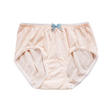 曼妮芬少女棉女士内裤蝴蝶结中腰三角裤内裤女可爱 110/肤色 165 90