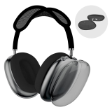 赫豹适用苹果新款airpods max保护套透明TPU软壳蓝牙耳机头戴式外壳耳罩硅胶横头梁保护壳保护罩 透黑 Apple AirPods Max
