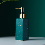 众福缘 陶瓷洗手液瓶子北欧浴室卫生间液瓶沐浴露瓶按压分装瓶瓶 方形绿色陶瓷瓶（350ml）