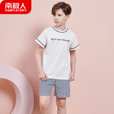 南极人 Nanjiren 儿童睡衣家居服套装男童中大童夏季印花短袖短裤宝宝男孩棉质两件套可外穿110