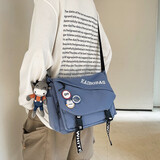 丛林鸟 ins潮牌斜挎包女日系大容量帆布书包森系文艺学生上课单肩邮差包