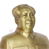 韶之红 毛主席铜像黄铜精铸家居半身人物雕塑客厅办公装饰品摆件纪念品 18.3CM铜像送木基座总高26.8CM