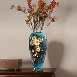 雅尊（AZERA）创意珐琅彩陶瓷花瓶家居客厅餐桌装饰品欧式玄关摆件 珐琅彩陶瓷花瓶-大号