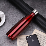 卡西菲kaxifei（KAXIFEI）可乐瓶汽水瓶保温杯不锈钢学生男女个性便携运动水杯户外定制logo 中号酒红色