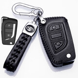 安诗途2024款丰田荣放钥匙套包rav4钥匙套13—23款真皮荣放钥匙扣保护壳 D款黑色【13-24款折叠插钥匙启动