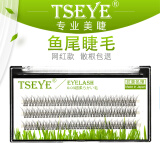 TSEYE 鱼尾睫毛单簇假睫毛自然款自嫁接睫毛自粘式眼睫毛朵毛浓密分段式 8mm 鱼尾睫毛（不含胶水和镊子）