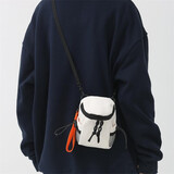 Adolham 日系小挎包复古男士休闲斜挎包男生韩版潮包学生简约单肩包帆布包 白色