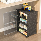 蔻丝（ColesHome）宿舍鞋架小型迷你大学生寝室床桌下多层可折叠收纳省空间神器 桌下款（放8双鞋）黑