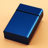 来福（LAIFU）软包烟盒20支装金属塑料便携翻盖保护套创意个性男士烟盒免费刻字 蓝色（硬包款） 20支