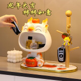 夕岬座 钥匙收纳摆件玄关可爱招财猫带木架乔迁之喜入户客厅妇女节礼物 柿柿如意大嘴龙【带木架】