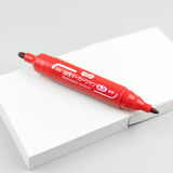 日本TANOSEE 双圆头记号笔马克笔办公物流签到 粗字2.5mm+细字1.2mm红色 1支装 TS-CWMB-MR