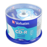 Verbatim 威宝原装行货 52x CD-R碟片 700M 可打印空白光盘 50片桶装 刻录光盘 