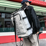 法德陆 双肩包男超大容量篮球包训练健身包学生包运动背包潮骑行头盔包 shengda8302灰色