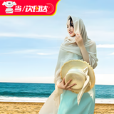 谆梧丝巾防晒披肩民族风沙漠旅游披肩海边沙滩纱巾薄度假围巾披肩红色 【文艺风】米色 180m