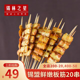 锡林之星 内蒙古锡盟羔羊肉生鲜羊板筋串20串 烧烤食材半成品烤串真空包装 羊板筋串20串 带烧烤料